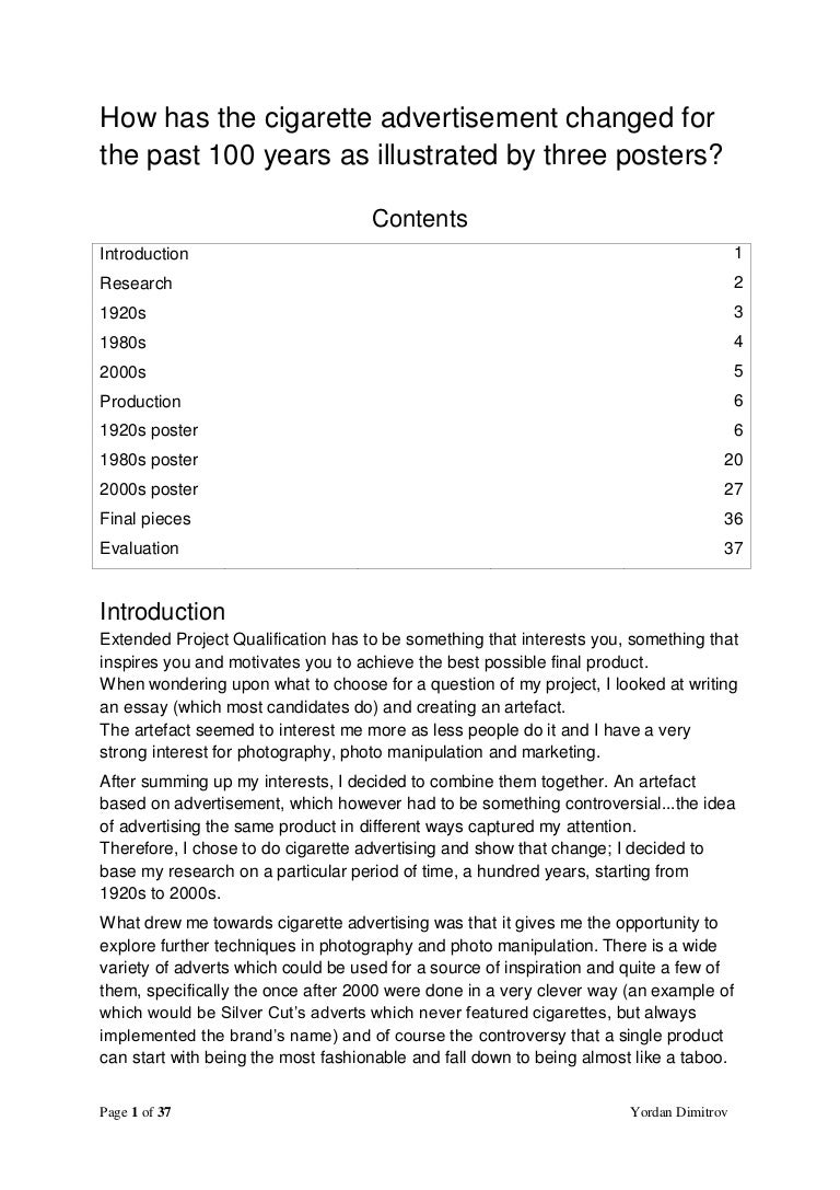 Argument On The Tobacco Advertising